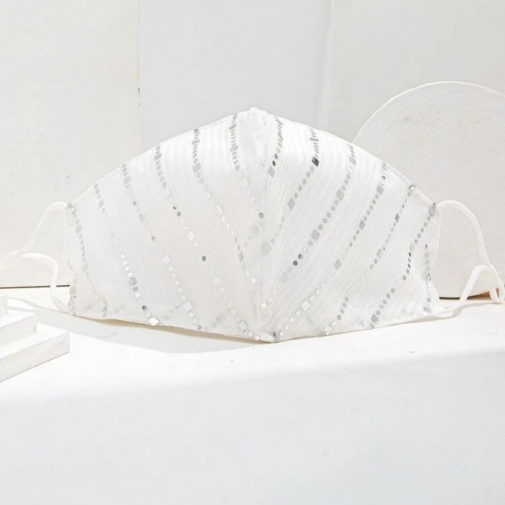 Metallic Embroidered Face Mask - Picture 4 of 6